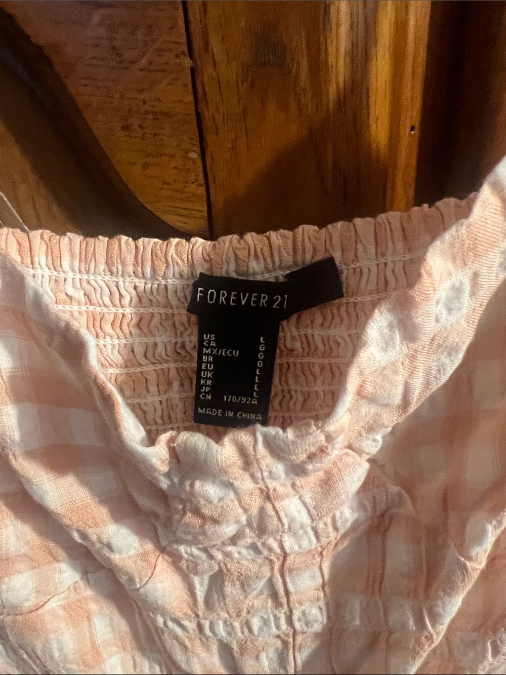 Forever 21 Peach Gingham Textured Romper - Picture 9 of 13